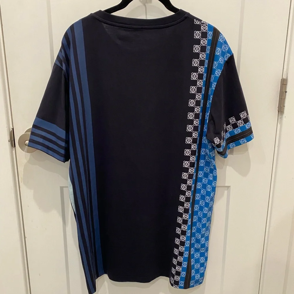 LOEWE Navy Stripe Anagram, men’s black short sleeve shirt, XL, excellent cond. - Picture 3 of 8